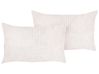 Set of 2 Decorative Cushions MILLET 30 x 50 cm Corduroy Off-White Geometric Pattern