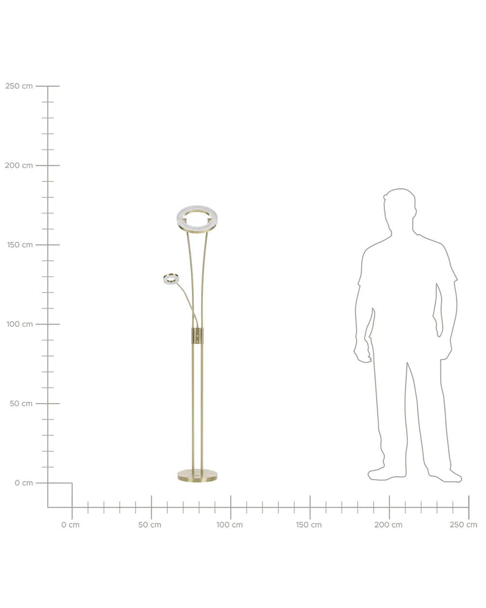 LED Floor Lamp KENNET  with Dimmer Metal Brass_1141502