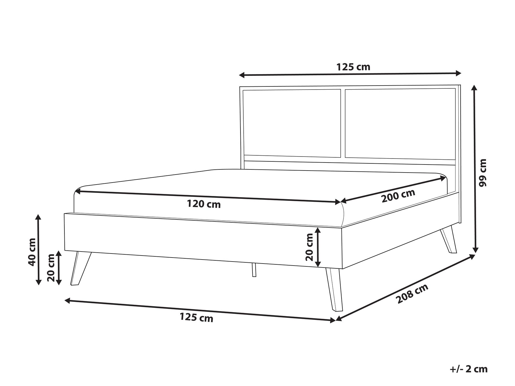 Bed PE Rattan MONPAZIER 120 x 200 cm (EU Small Double) Black_1037770