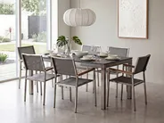 Garden Dining Set 6 Seater GROSSETO Granite Flamed Black/ Grey_1105570