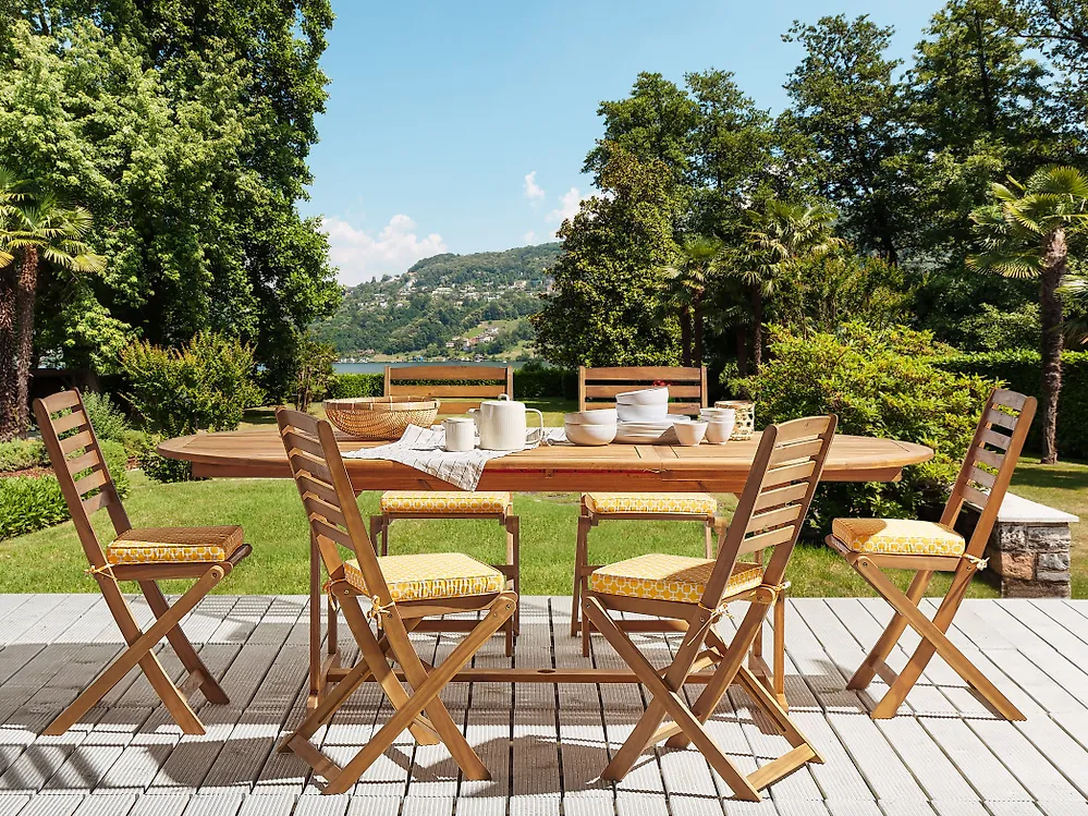 Set of 6 Garden Chair Cushions TOLVE 39 x 31 cm Yellow_1180095