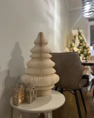 Joulukoriste Pöytävalaisin DREVJA 51 cm Joulukuusi Beige_1051717