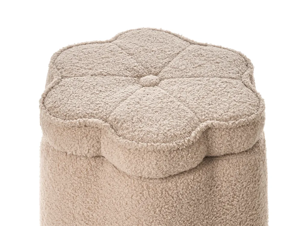 Kids Storage Pouffe FLOWER Flower Boucle Beige_1082042