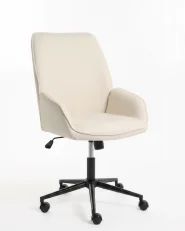 Kontorsstol CASTILE Konstlinne Off-White_1169096