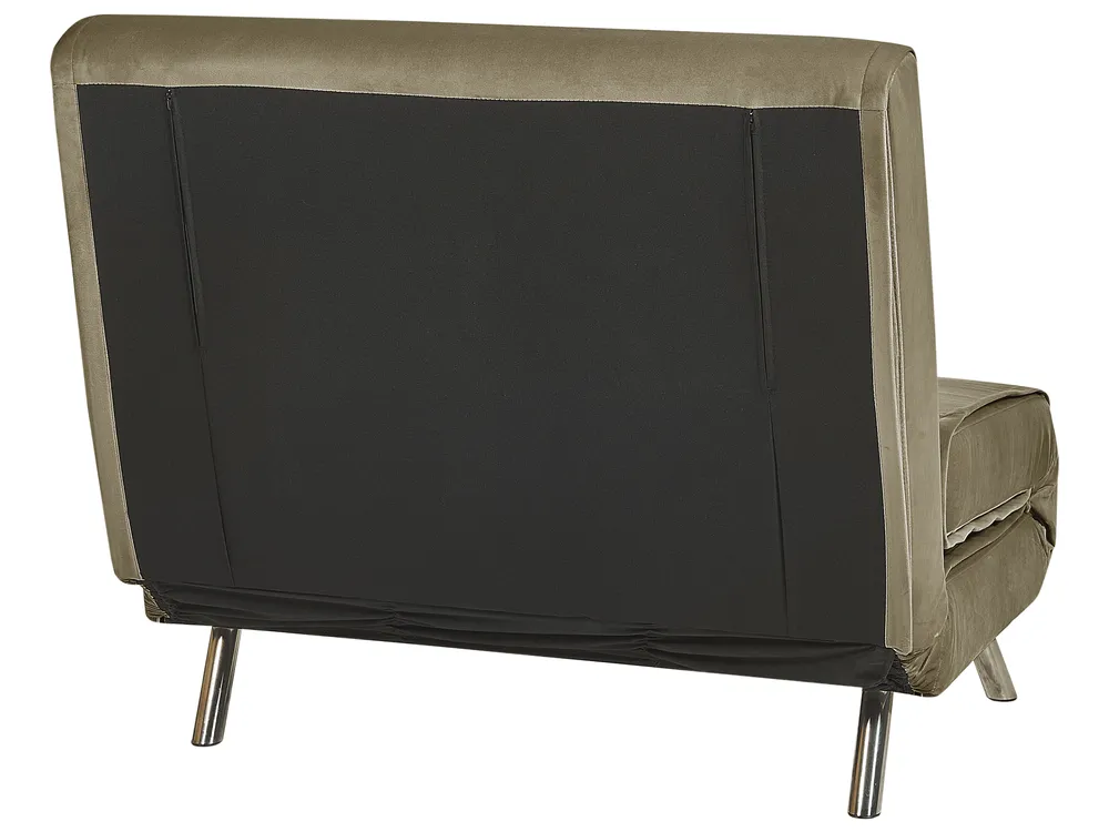 Single Sofa Bed FARRIS Velvet Olive Green_875537