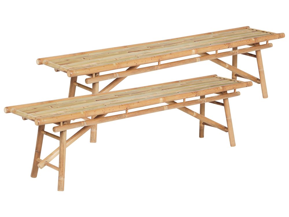 Puutarhapenkkisetti 2 kpl TINDARI 180 cm Bambu Vaaleanruskea