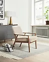 Nojatuoli ESRUM Buklee Tummanruskea/beige