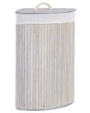 Laundry Basket MATARA Bamboo Light Grey 57 L_849066