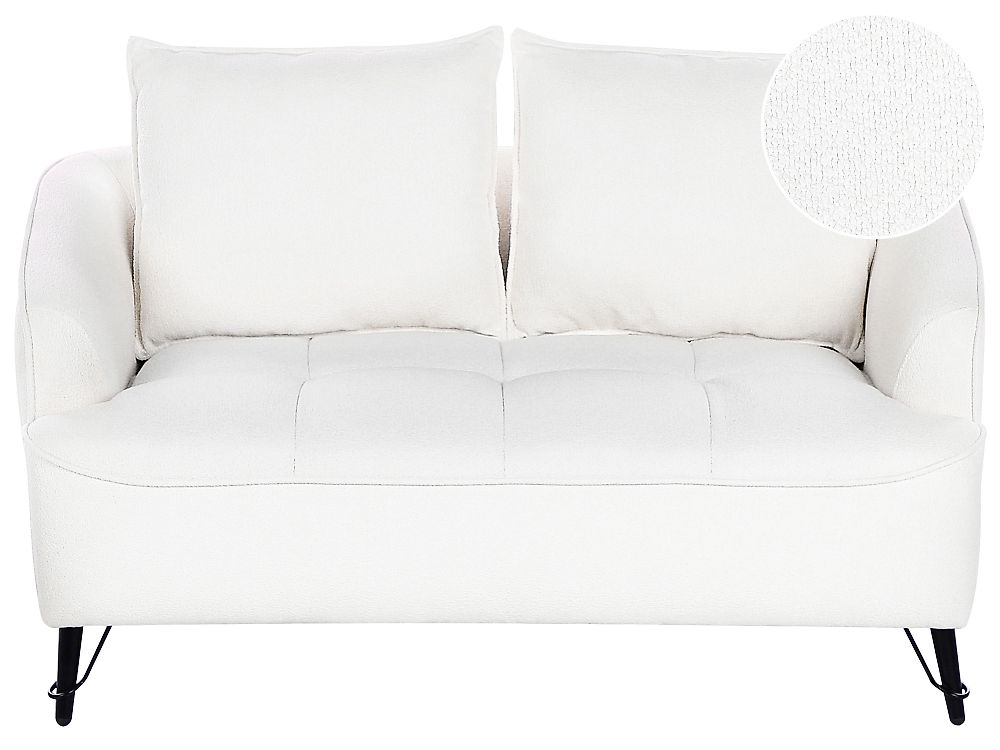 Sofa 2 Seater HOBRO Boucle White