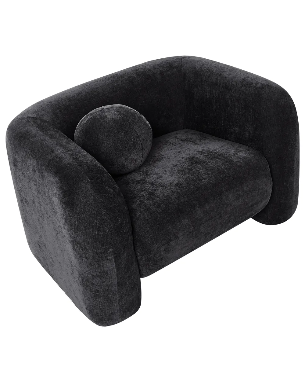 Living Room Set 4 Seater LEIREN Chenille Black_1028719