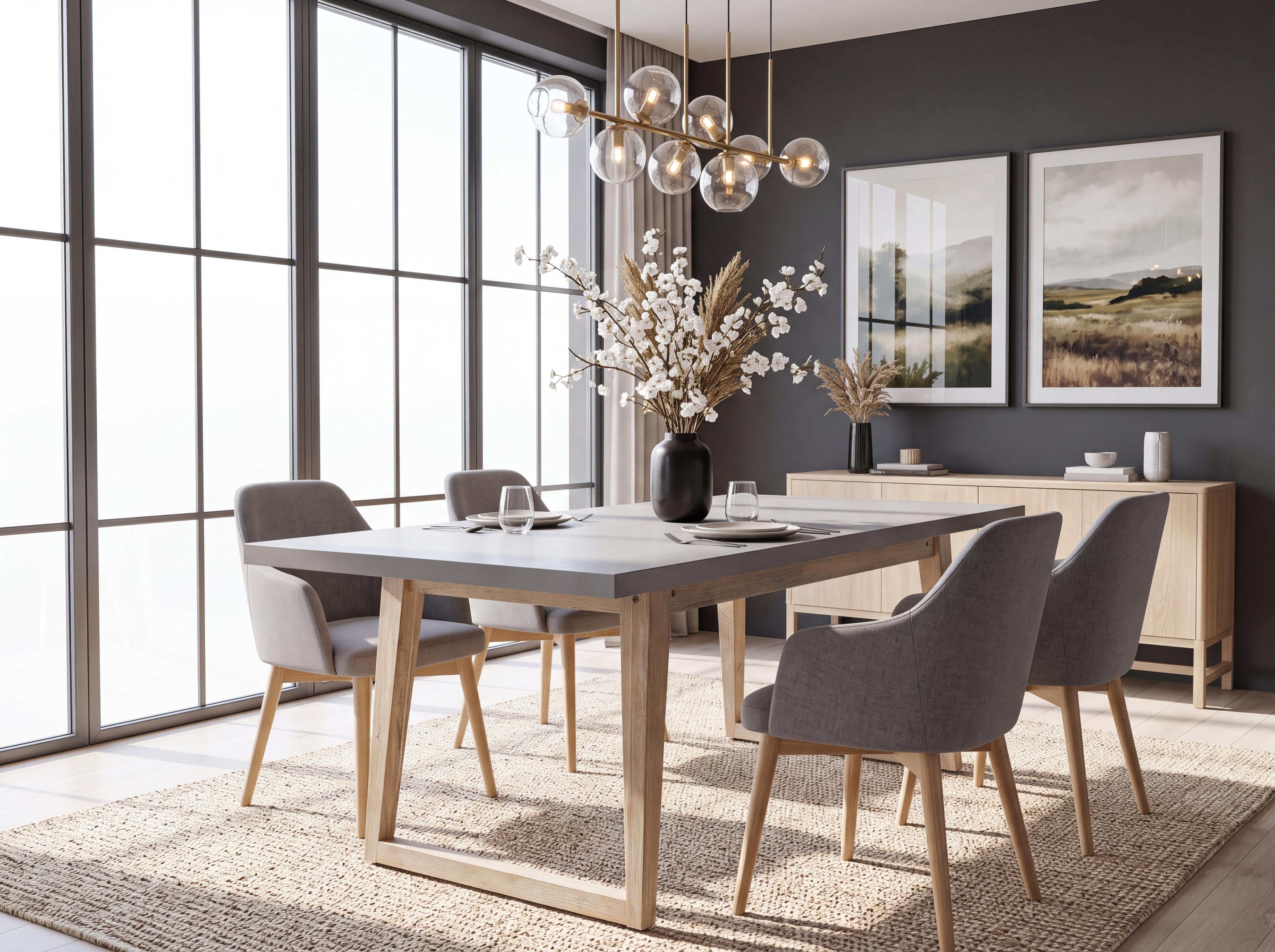Trädgårdsmatbord ORIA 180 cm 90 cm Betong Grå