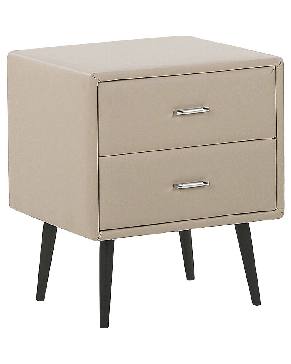 Nattbord med 2 skuffer ESSONNE Kunstskinn Beige