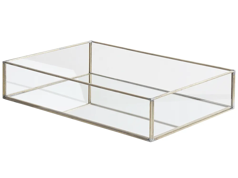 Dekorationsbricka GRENOBLE Glas Silver