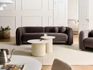 Sofa 3 Seater LEIREN Velvet Dark Brown_1028829