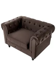 Sohvaryhmä 4-istuttava CHESTERFIELD Sametti Tummanruskea_1065019