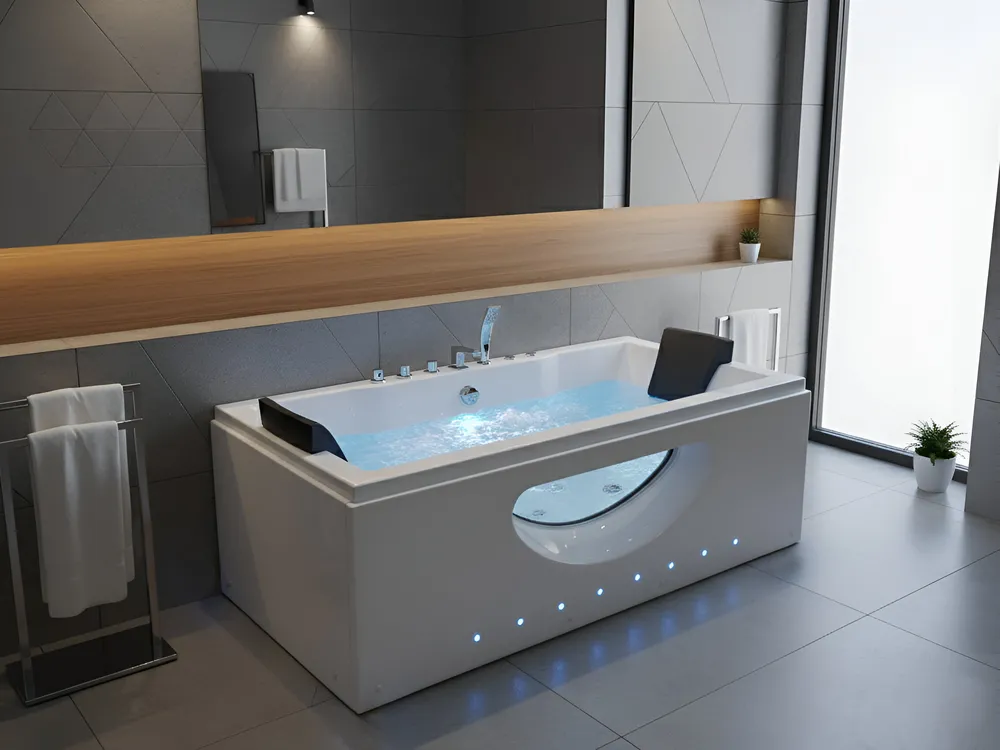 Corner Hot Tub with LED HAWES 1800 x 900 mm White