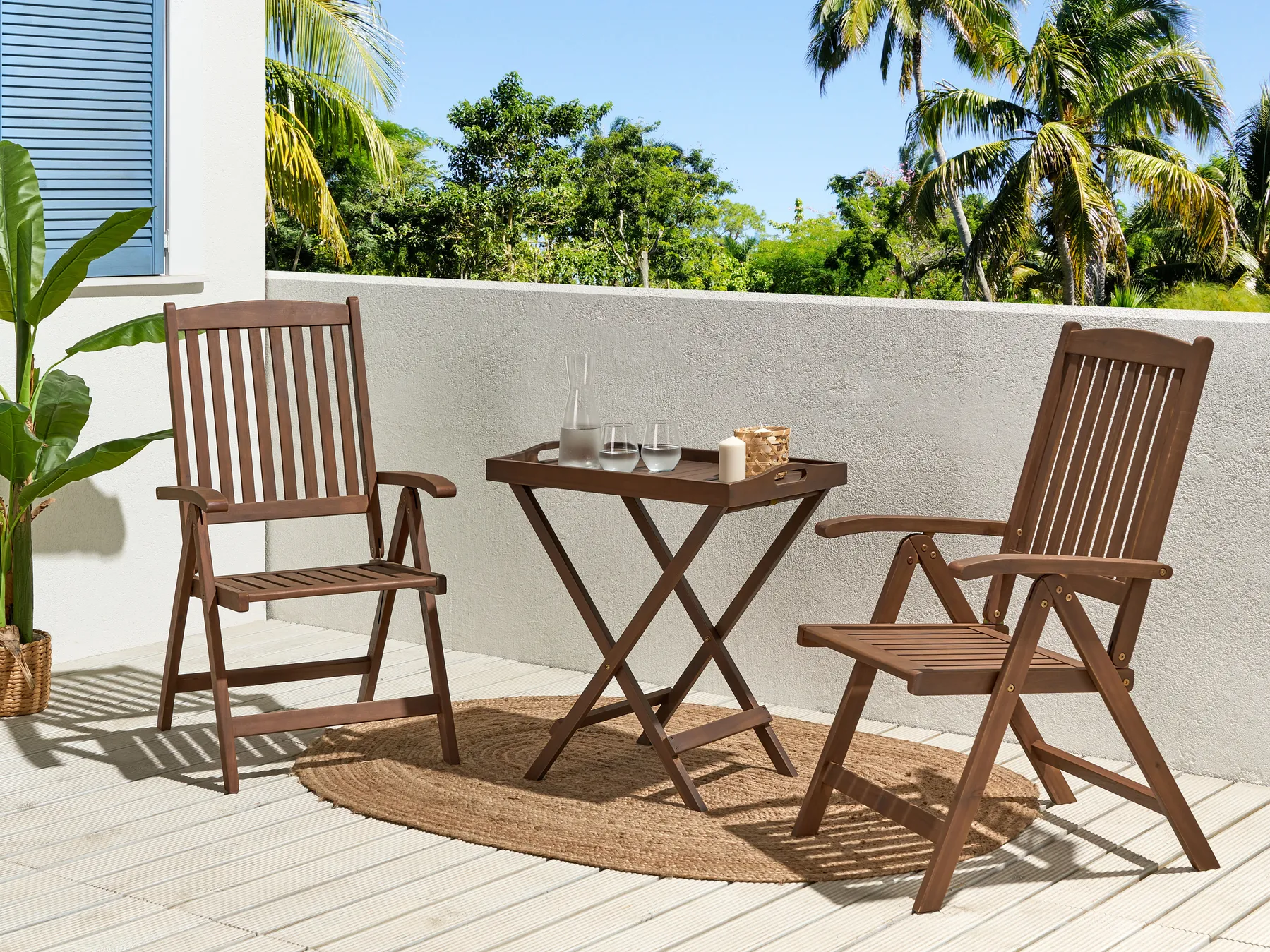 Bistro Set Folding AMANTEA Acacia Wood Dark Brown_871654