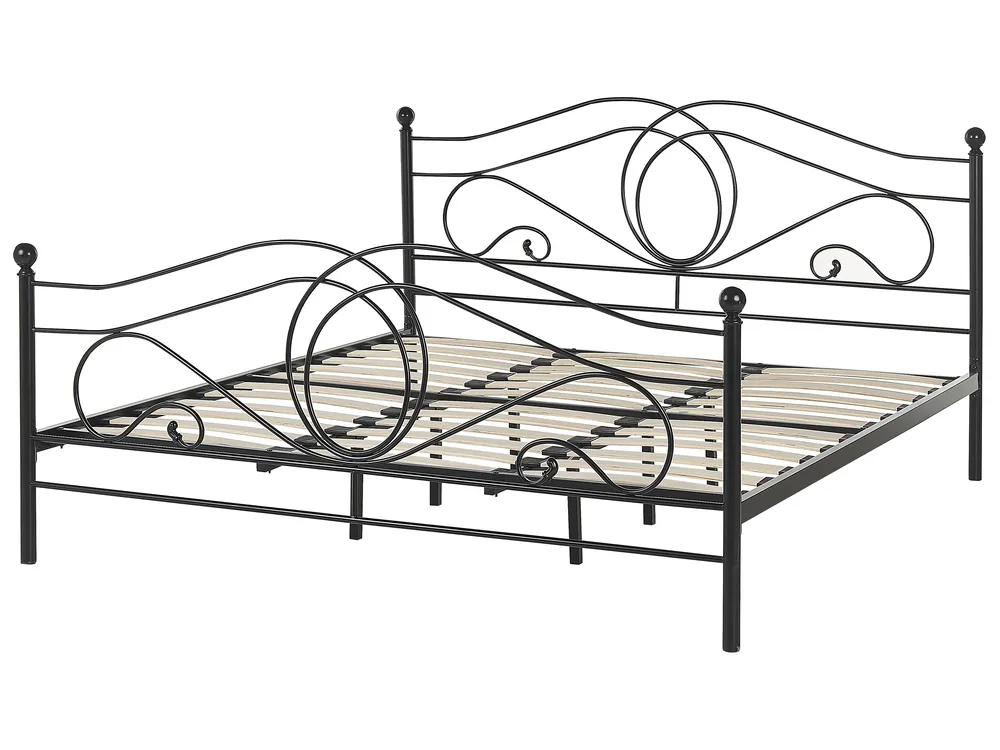 Bed Metal LYRA 180 x 200 cm (EU Super King) Black_817932
