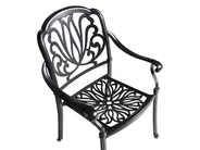 Garden Dining Set 4 Seater ANCONA with Cushions Metal Black_806892