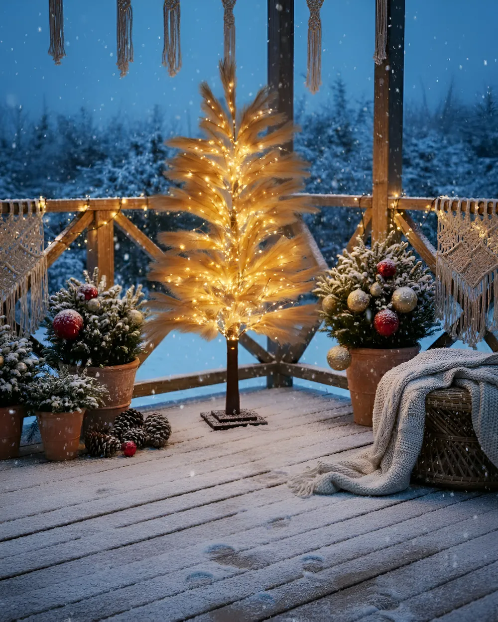 Ulkokoriste LED-valo HAUGANES 190 cm Joulukuusi Beige_1025594