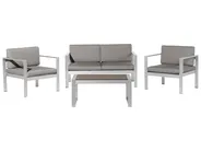 Garden Lounge Set with Table 4 Seater SALERNO Metal Dark Grey_797753