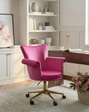 Desk Chair VELENCIA Velvet Fuchsia Pink_1062242