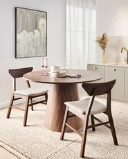Set of 2 Dining Chairs HOPKINS Wood Dark Brown_975767