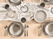 Set of 16 Dinnerware COSTMARY Stoneware Grey_863145