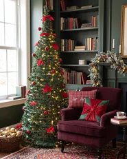 Artificial Christmas Tree Folding LED PINEORA 185 cm Green_1085079
