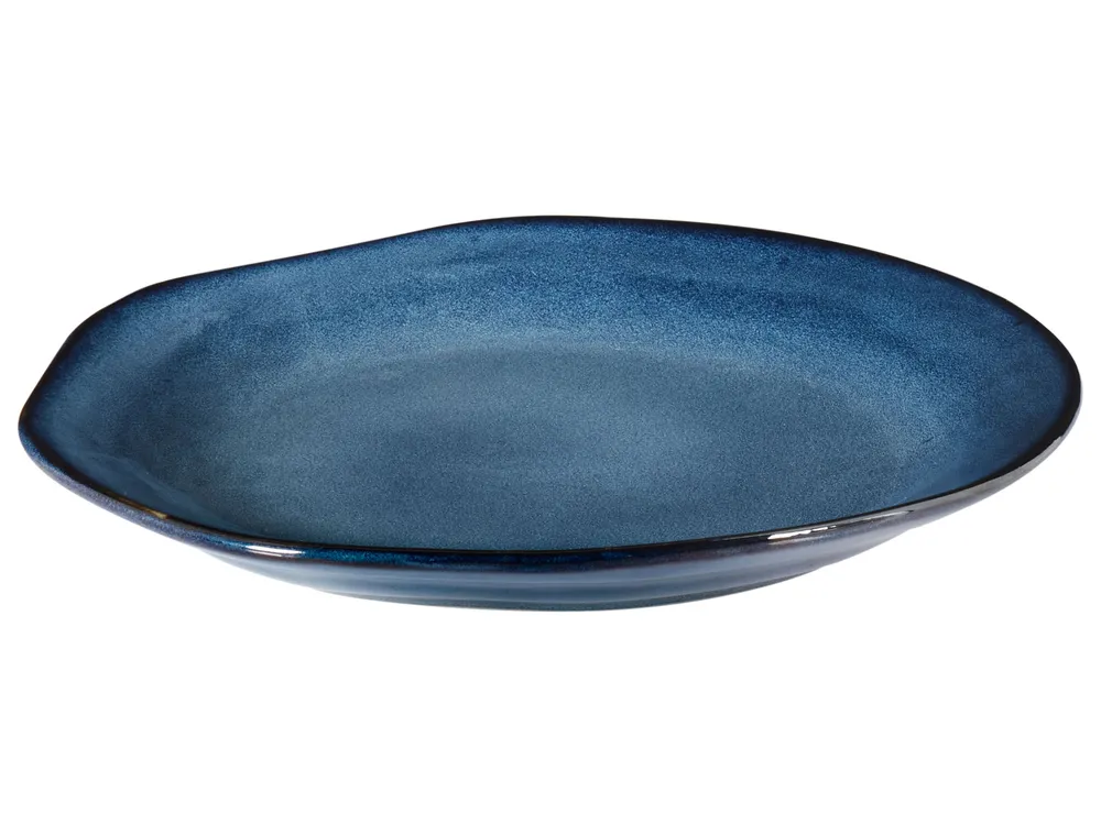 Set of 16 Dinnerware HAWTHORN Stoneware Blue_957376