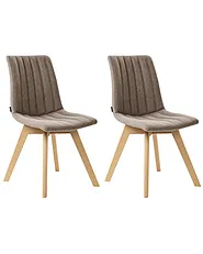 Set med 2 matstolar CALGARY Brun_958215