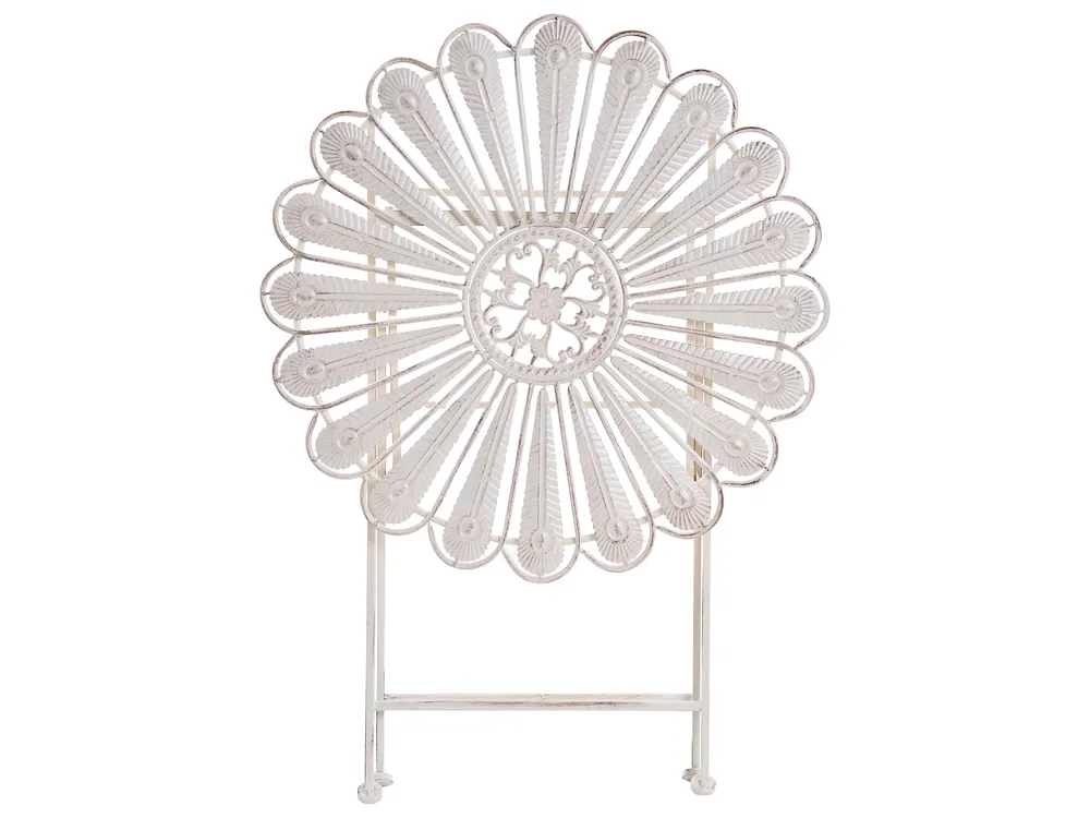 Bistro Set with Bench PAVIA Metal Off-White_1046362