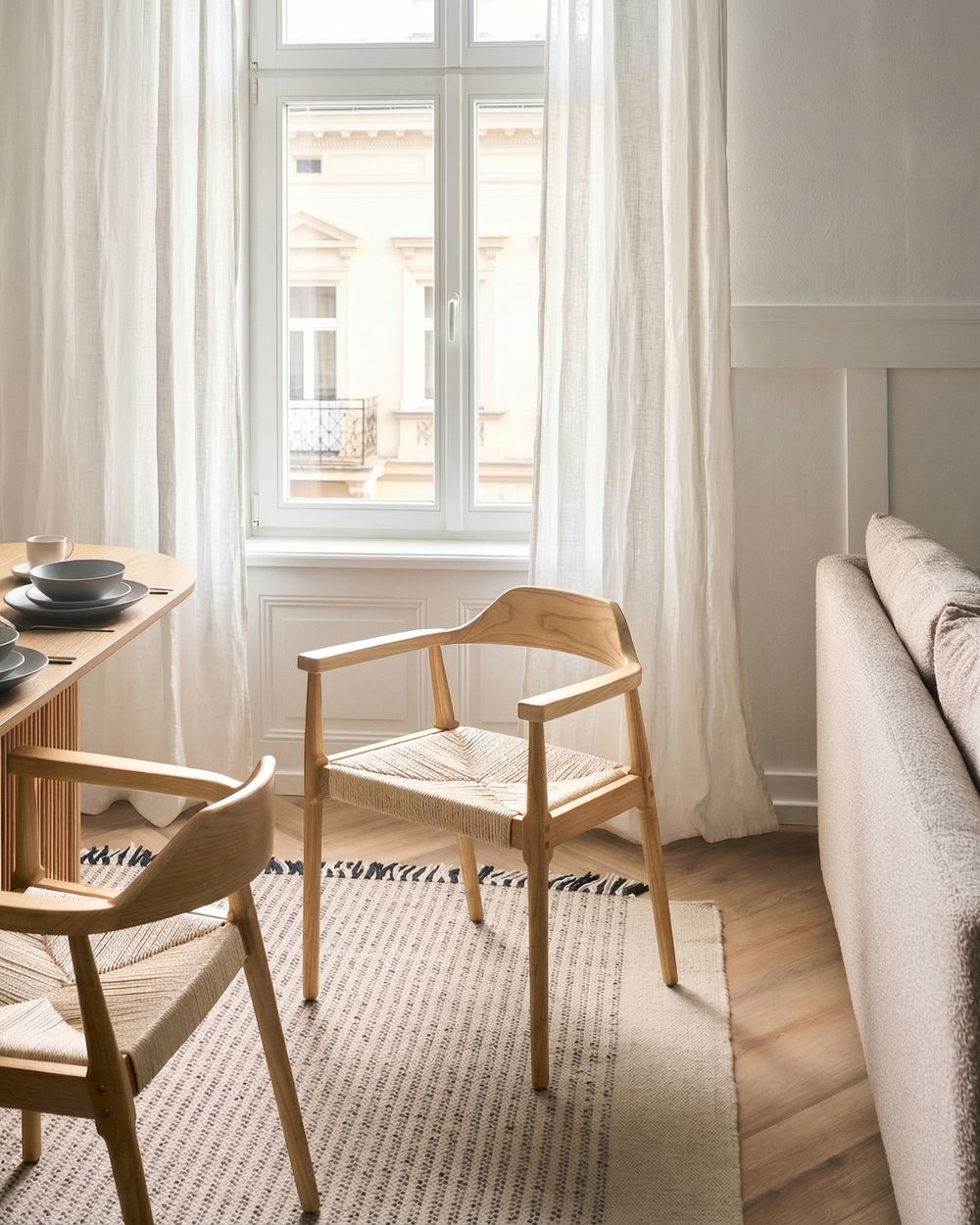 Sett med 2 spisestoler OAKDALE Heltre Lysebrun/beige