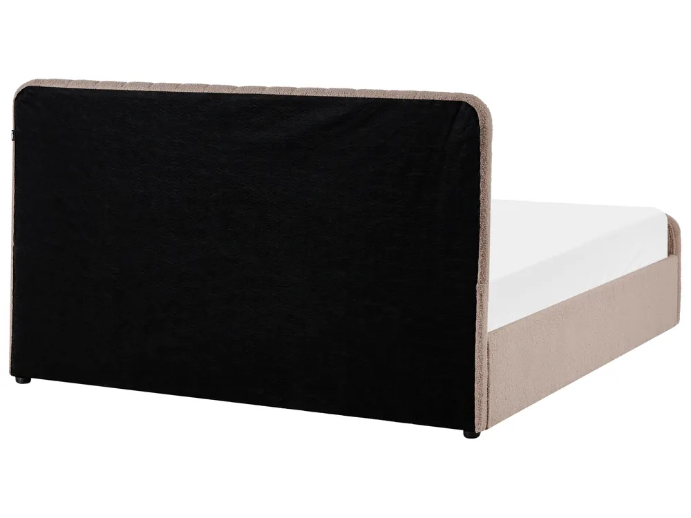 Ottoman Bed LUNAN Boucle Taupe 160 x 200 cm (EU King Size)_1048576