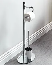 Toilet Roll and Brush Holder SARTO Metal Silver_1155698