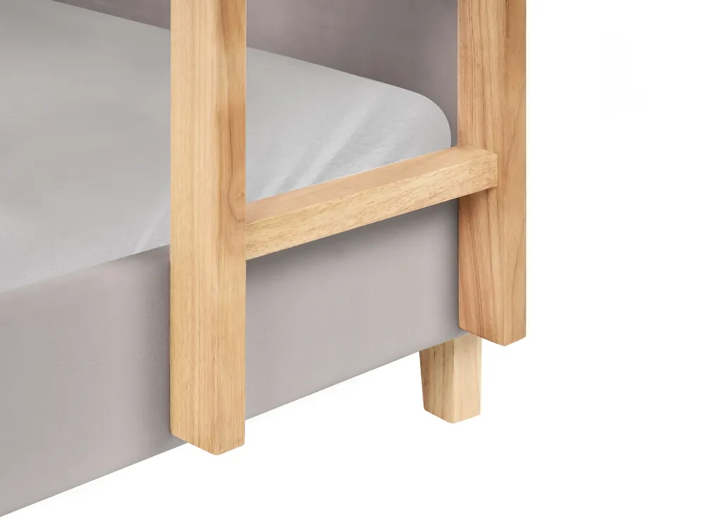 Bunk Bed Velvet CHOCQUES 90 x 200 cm (EU Single) Light Grey_1040685