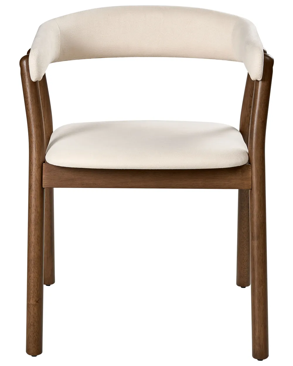 Set of 2 Dining Chairs MYLO Fabric Off-White/ Dark Brown_1015993