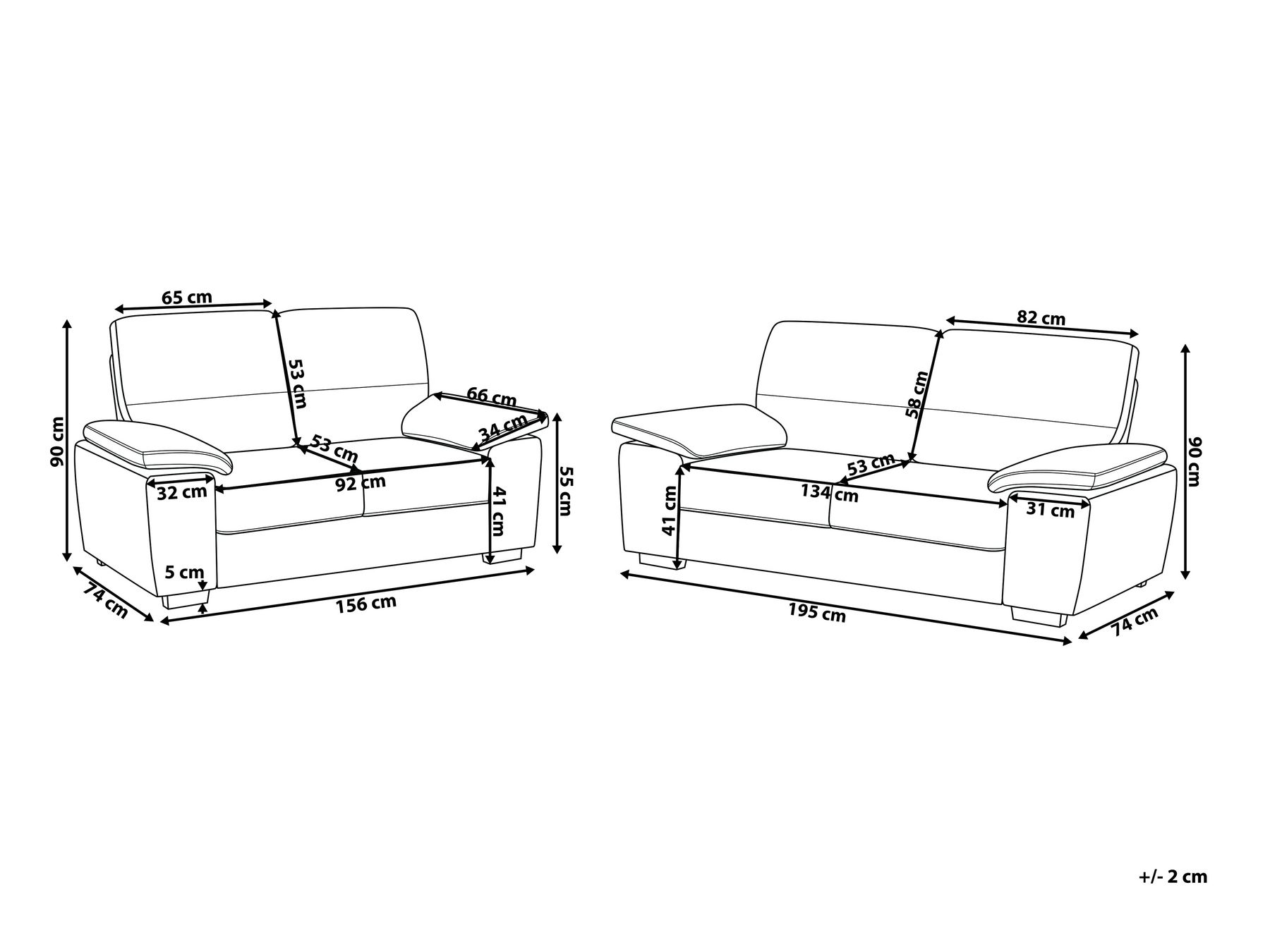 Living Room Set 5 Seater VOGAR Faux Leather Black_730292
