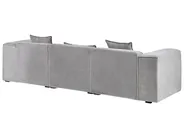 Corner Sofa 3 Seater DOLVA Corduroy Light Grey Left Hand_946078