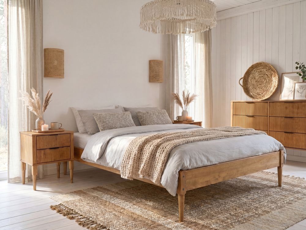 Bed without Headboard Pine Wood VEYRAC 140 x 200 cm (EU Double) Light Brown