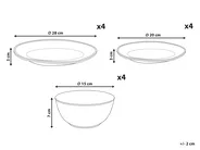 Set of 12 Dinnerware CHERVIL Stoneware Light Beige_956514