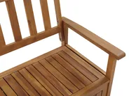 Trädgårdsbänk med dyna SOVANA 120 cm med förvaring Akaciaträ Röd_807473