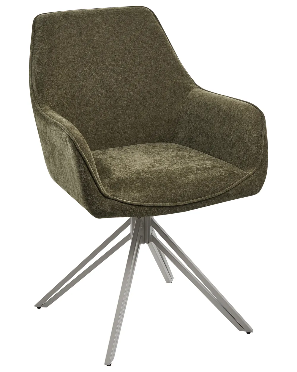 Set of 2 Dining Chairs JODAR Fabric Dark Green_1077907