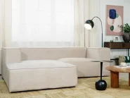 Corner Sofa 3 Seater VERNON Fabric Light Beige Right Hand_891954