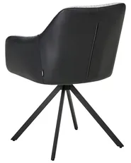 Set of 2 Dining Chairs LITHIA Fabric Black/ White_1015775