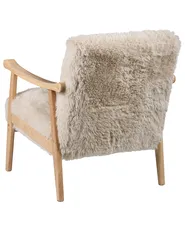 Fåtölj LEKNES Fuskpäls Ljusbeige_1018406