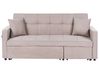 Sofa Bed 3 Seater GLOMMA Fabric Taupe