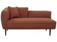 Left-Hand Chaise Longue CHEVANNES Boucle Dark Red_969894