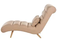 Chaise Longue RIVES Faux Leather Light Brown_1095069