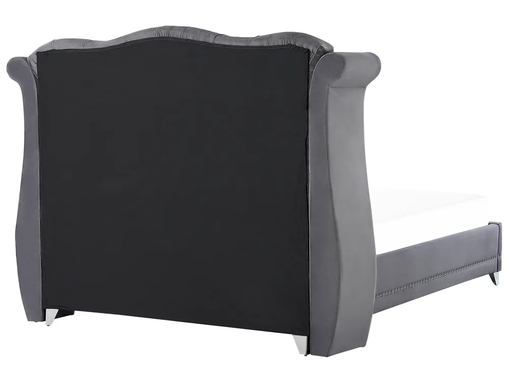Bed Velvet AYETTE 180 x 200 cm (EU Super King) Grey_762714